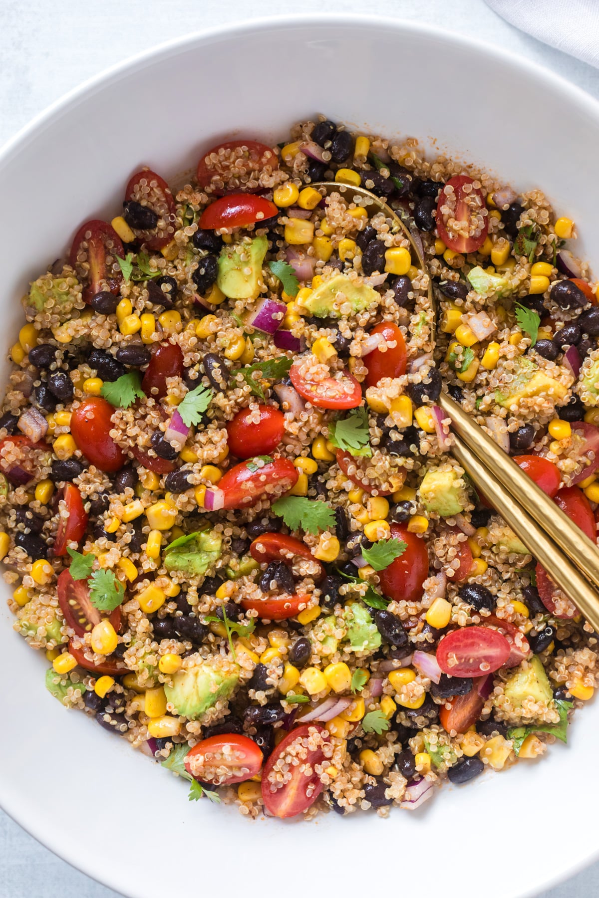 Southwest quinoa salad in bowl.