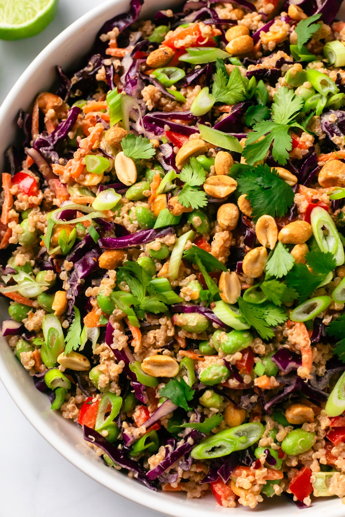Edamame crunch salad with peanuts.