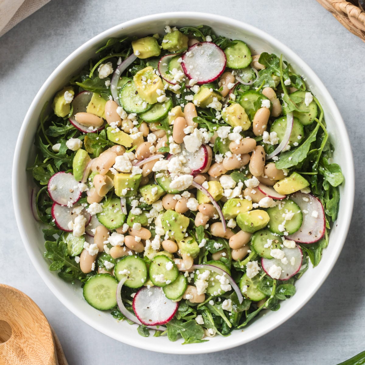 Spring Salad with lemon basil vinaigrette.